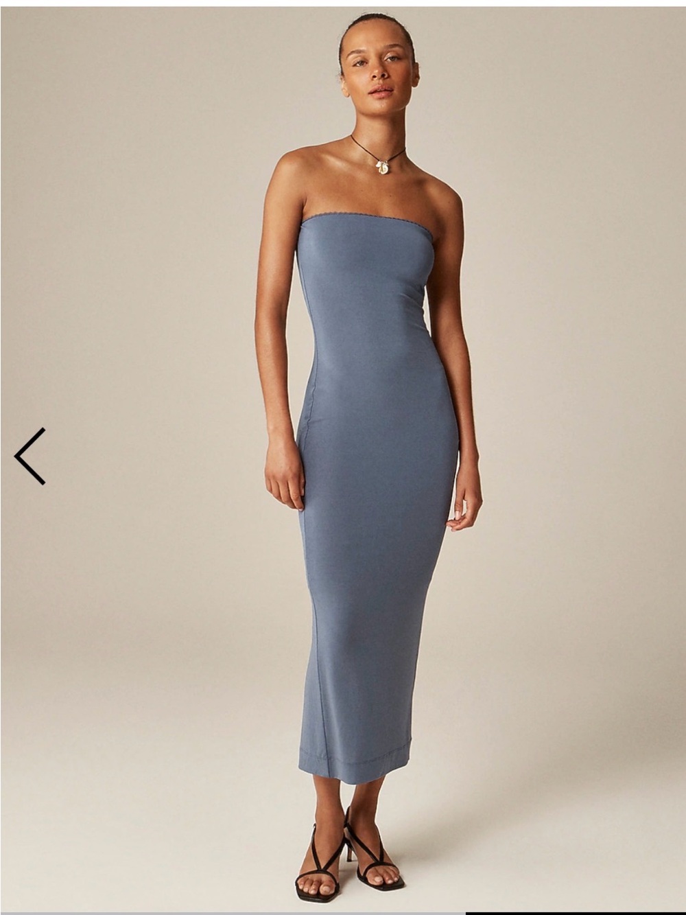 J. Crew x Rouje Strapless Slate Blue Midi Dress, L